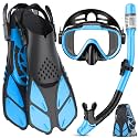 Ubekezele Snorkeling Gear for Adults 4in1 Set with Mask Snorkel