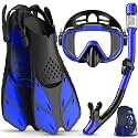 Ubekezele Snorkeling Gear for Adults 4in1 Set with Mask Snorkel
