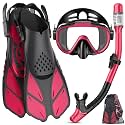 Ubekezele Snorkeling Gear for Adults 4in1 Set with Mask Snorkel