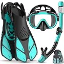 Ubekezele Snorkeling Gear for Adults 4in1 Set with Mask Snorkel