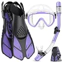 Ubekezele Snorkeling Gear for Adults 4in1 Set with Mask Snorkel