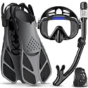 Ubekezele Snorkeling Gear for Adults 4in1 Set with Mask Snorkel