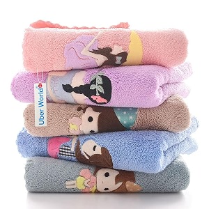 microfiber handkerchief set for women kids amp newborn babies  cartoon printed face towel  400 gsm super soft amp absorbent rumal  3030 cm  pack of 4  multicolour