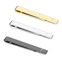 3Pcs Stainless Steel Tie Clips for Men Unique Gold Tie Bar Pin Tack Set
