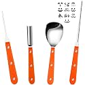 Ubitree Pumpkin Carving Kit, Jack-O-Lanterns 4pcs Professional Pumpkin Cutting Supplies Tools Stainless Steel Pumpkin Carving Knife Reusable Sturdy Carve Sculpt Set for Halloween Decoration