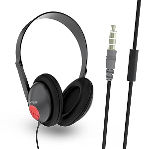 ubon ghp-333 extreme beats series wired headphone on ear wired headset with high bass hd sound 40mm dynamic driver inbuilt mic for calling compatible with smartphones laptops amp tablets black