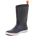 Ubon Rubber Rain Boots for Men Mid Calf Waterproof Fishing Garden Work Deck Boots Non Slip