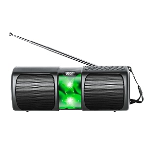 ubon sp-190 5-in-1 solar charging mini rounder true wireless bluetooth speaker outdoor portable microphoneusbtfbtfmtwsled karaoke speaker 10w black