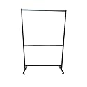 UBS Metal(Mild Steel:MS) Garment Stand Cloth Rack,Stand Freestanding Foldable Double Rod Cloth Hanger Hanging stand Black color (6ft height x 4ft width)