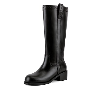 UBWDU Womens Knee High Boots Chunky Block