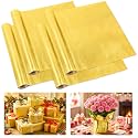 UCandy 4 roll Plant Pot Floral Foil, Matte Texture Floral Foil Festival Plant Pot Covers, Golden Florals Foils Wrapping Paper for Home Garden Pots Vases DIY Decoration (total 22 yard)