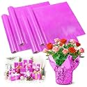 UCandy Plant Pot Floral Foil, Matte Texture Floral Foil Festival Plant Pot Covers, Golden Florals Foils Wrapping Paper for Home Garden Pots Vases DIY Decoration (rose-pink, 22yard)