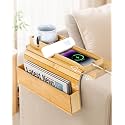 UCEC Bamboo Couch Arm Tray with Cup Holder 2in1 Slide-Out Sofa Armrest Tray