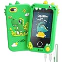 UCIDCI 2026 Newest Dinosaur Kids Smart Phone Toy Ages 3-8, 2.8" Touchscreen Learning Phone with 25 Apps Dual Cameras, 8GB SD Card MP3 Player Silicone Case, Educational Birthday Gift Boys Girls Green