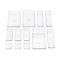 UCRAVO 13pcsDrawer Organiser System, Drawer Organiser Made of Clear Plastic, Dressing Table Organiser, Transparent Organisation, Drawer Non-Slip for Office, Kitchen, Bathroom, Cosmetics, Desk, Closet