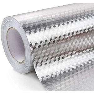 ucravo 2 m aluminium foil stickers oil proof kitchen backsplash wallpaper self-adhesive wall sticker anti-mold and heat resistant for walls cabinets drawers and shelves