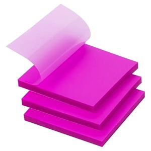 ucravo 50 sheets colored transparent sticky notes translucent notes smooth writing quick clear waterproof self-sticky notes through sticky notes aesthetic office school supplies1 padpurple