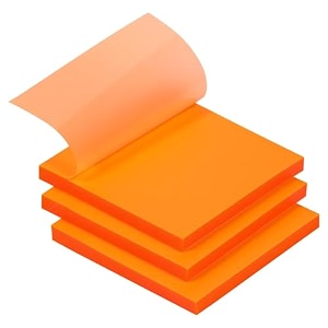ucravo 50 sheets colored transparent sticky notes translucent notes smooth writing quick clear waterproof self-sticky notes through sticky notes aesthetic office school supplies1 pad orange