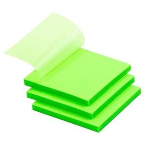 ucravo 50 sheets colored transparent sticky notes translucent notes smooth writing quick clear waterproof self-sticky notes through sticky notes aesthetic office school supplies1 pad green