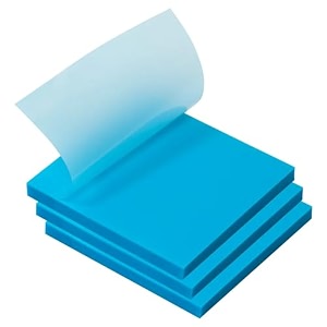 ucravo 50 sheets colored transparent sticky notes translucent notes smooth writing quick clear waterproof self-sticky notes through sticky notes aesthetic office school supplies1 pad blue