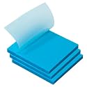 UCRAVO 50 Sheets Colored Transparent Sticky Notes Translucent Notes, Smooth Writing Quick Clear Waterproof Self-Sticky Notes, Through Sticky Notes, Aesthetic Office School Supplies(1 pad) (Blue)