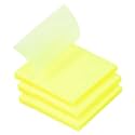 UCRAVO 50 Sheets Colored Transparent Sticky Notes - Translucent, Smooth Writing, Quick Clear, Waterproof, Through Self-Sticky Notes - Aesthetic Office School Supplies (1 Pad, Yellow)