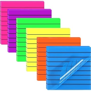 ucravo 50 sheets transparent sticky notes with lines1 pad lined translucent sticky notes lined self sticky notes waterproof pet markers notes pad clear for aesthetic school office suppliesorange