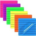 UCRAVO 50 Sheets Transparent Sticky Notes with Lines,1 Pad Lined Translucent Sticky Notes Lined Self Sticky Notes Waterproof PET Markers Notes Pad Clear for Aesthetic School Office Supplies (Blue)