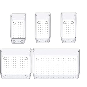 ucravo 5pcs drawer partition box silverware drawer organizer desktop makeup storage box for jewelry data cables household storage and organization for closet kitchen bedroom bathroom office