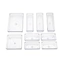 UCRAVO 9pcs Drawer Partition Box, Silverware Storage Tray, Desktop Makeup Storage Box For Jewelry, Data Cables, Household Storage And Organization For Closet, Kitchen, Bedroom, Bathroom, Office, Desk