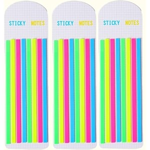 ucravo neon highlighter page tabs transparent long page markers sticky index tabs highlighter tape strips thin book tabs for annotating books reading index note memory office school 3