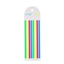 UCRAVO Neon Highlighter Page Tabs, Transparent Long Page Markers Sticky Index Tabs Highlighter Tape Strips Thin Book Tabs for Annotating Books Reading Index Note Memory Office School (1)