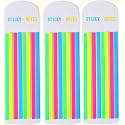 UCRAVO Neon Highlighter Page Tabs, Transparent Long Page Markers Sticky Index Tabs Highlighter Tape Strips Thin Book Tabs for Annotating Books Reading Index Note Memory Office School (3)