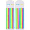 UCRAVO Neon Highlighter Page Tabs, Transparent Long Page Markers Sticky Index Tabs Highlighter Tape Strips Thin Book Tabs for Annotating Books Reading Index Note Memory Office School (2)