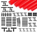 Ucreative 6PCS 5FT Silicone Vacuum Hose with 113PCS Connectors Red