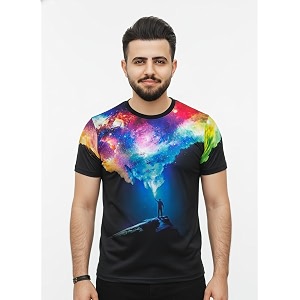 Vibrant Nebula Cosmic All-Over Print T-Shirt