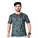 Round Collar Cotton Poly Striped Printed T