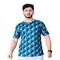 Round Collar Cotton Poly Striped Printed T