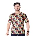 Round Collar Cotton Poly Striped Printed T