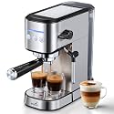 UDI Espresso Machine with Milk Frother, Automatic 20 Bar Professional High Pressure Coffee Machine, Compact Stainless Steel Coffee Maker for Cappuccino, Latte