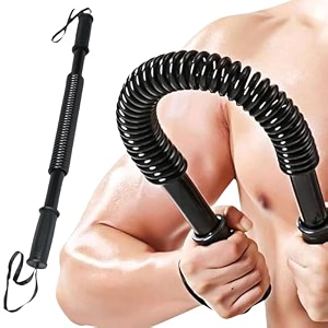 power twister spring forearm bar 20 kg  upper body exercise equipment for core strengthening chest exerciser  bicep blaster shoulder arm builder  home gym workout flex bar for men amp women