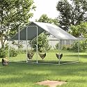 UDPATIO Metal Chicken Coop Walk in Large Chick Run House Pen