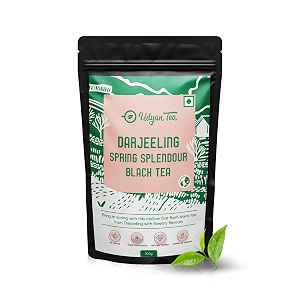 udyan tea darjeeling spring splendour black tea - 100g 50 cups  loose leaf  first flush tea with light floral flavors