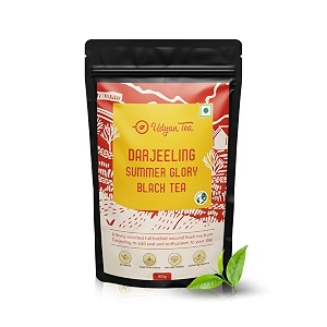 udyan tea darjeeling summer glory black tea - premium summer flush  bold citrusy amp woody notes  high grown loose leaf tea with fruity aroma  100g
