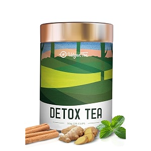 udyan tea detox herbal whole leaf tea- 50g  with green tea ginger tulsi amp spearmint  removes toxins amp boosts immunity