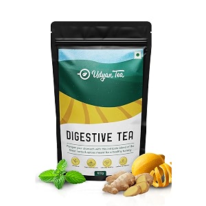 udyan tea digestive tea  all-natural herbal blend with fennel spearmint ginger and cumin crafted in darjeeling  100g pack 40 cups