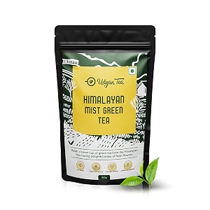 udyan tea himalayan mist green tea  fresh loose leaf for healthy skin  handcrafted with sweet rose amp botanical notes  antioxidant-rich  whole leaf tea- 100g