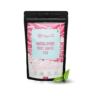 udyan tea himalayan mist white tea  fresh loose leaf for healthy skin  handcrafted with sweet rose amp botanical notes  antioxidant-rich  whole leaf tea- 100g