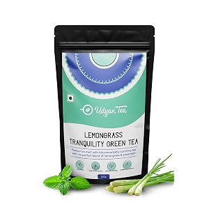 udyan tea lemongrass tranquillity green tea  soothing amp refreshing herbal blend for better digestion  green tea with lemongrass amp mint  antioxidant-rich  100g 50 cups