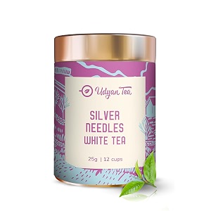 udyan tea silver needles white tea  natural amp pure loose leaf for healthy glowing skin  rich in antioxidants  low caffeine amp high flavor  25g pack of 1